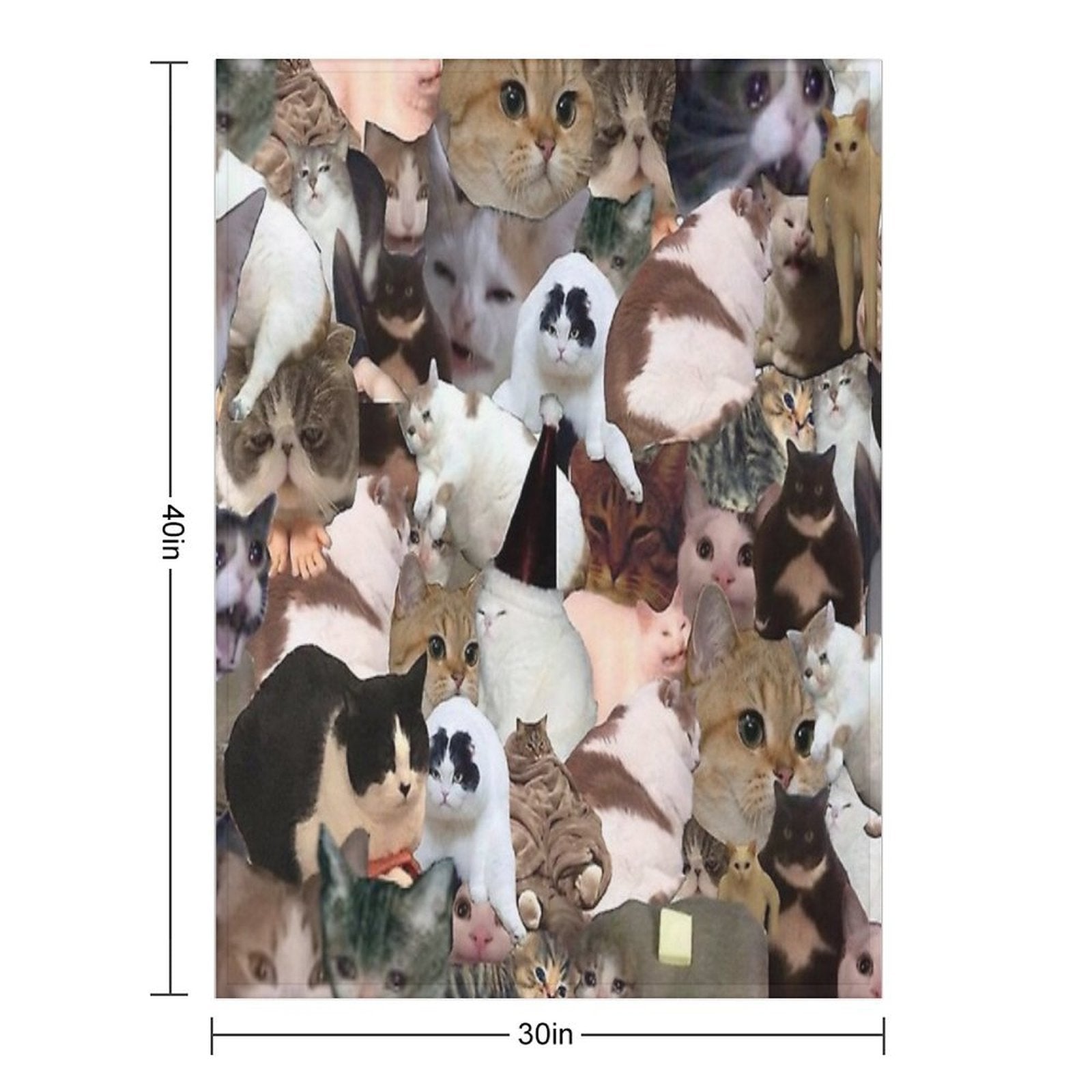 Cat Collage Velvety-soft Throw Blanket
