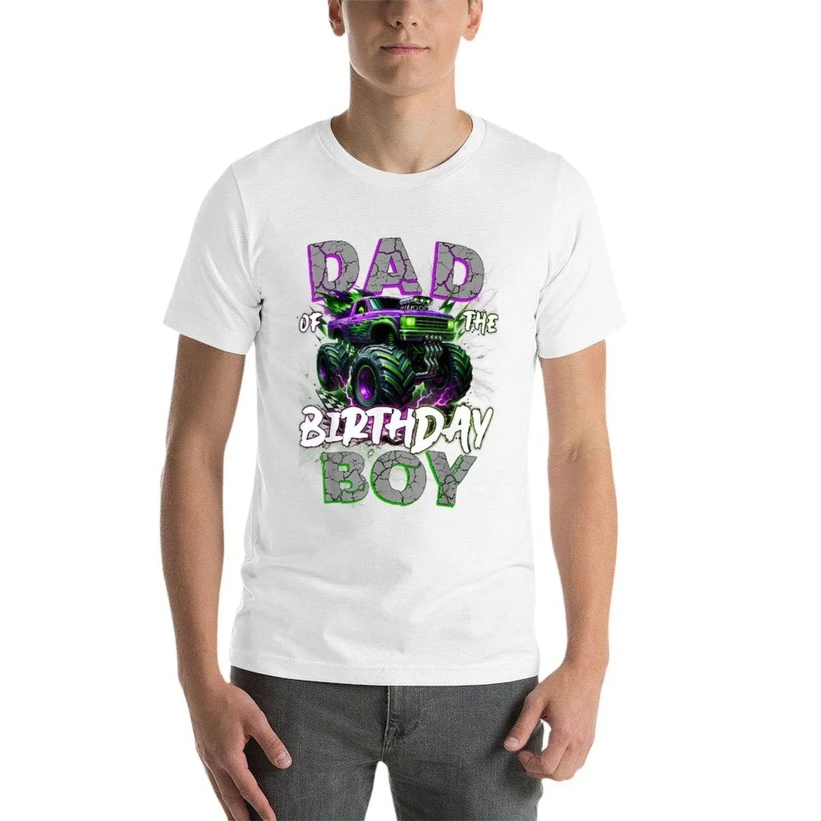 Dad Of The Birthday Monster Truck Family Matching Party  Wrinkle-resistant T-Shirt