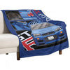 Skyline GTR R34 Blue Drawing Vector Travel-friendly Throw Blanket