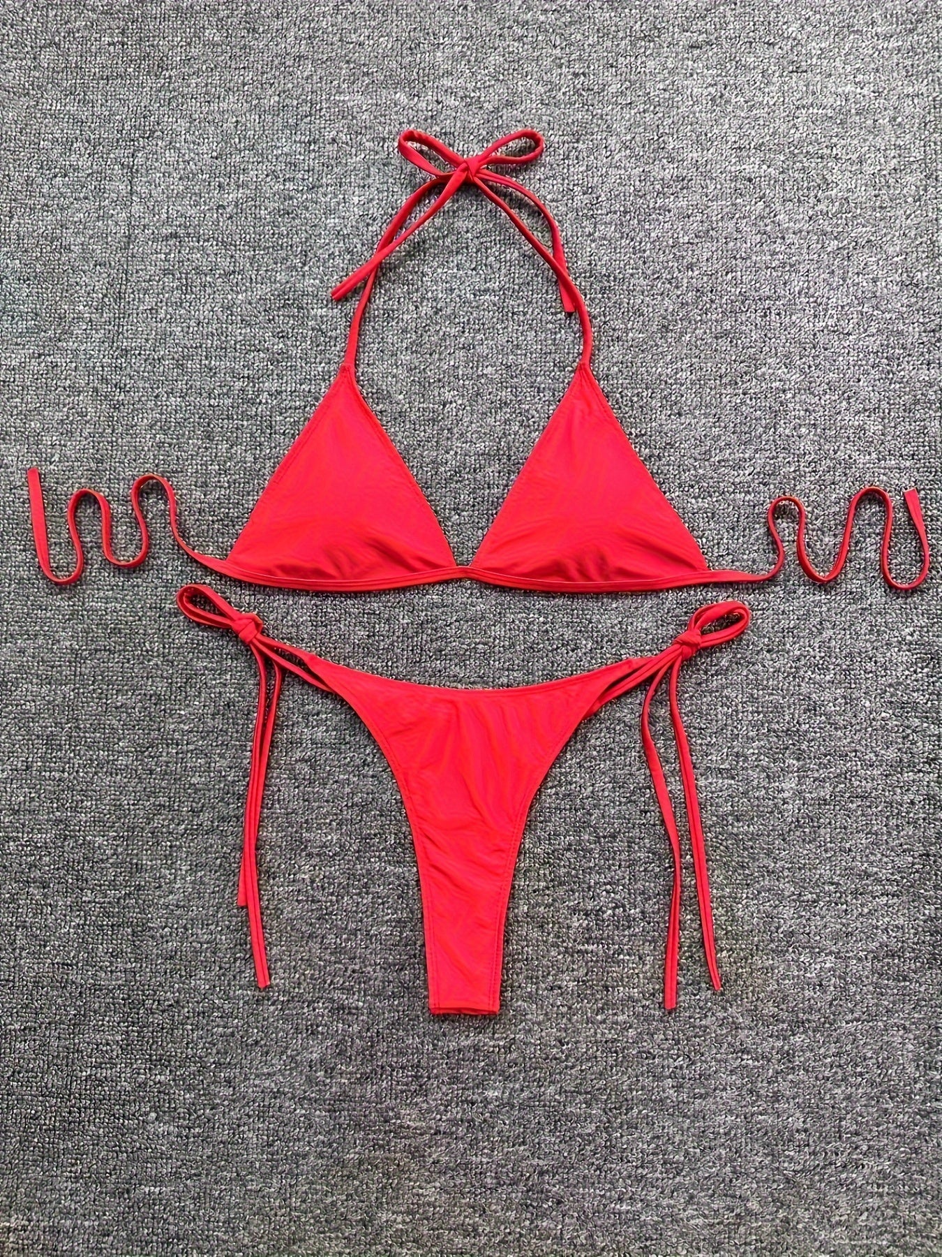 Bikini Leopard Print 2 Piece Swimsuit for Women – High Cut Lace-Up Backless Flattering Bikini Set with Halter Spaghetti Strap – Stretchy Sexy and Stylish Swimwear for Pool Beach and Summer Vacation