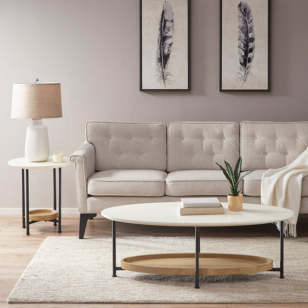 White/Natural End Table BLAKHOM