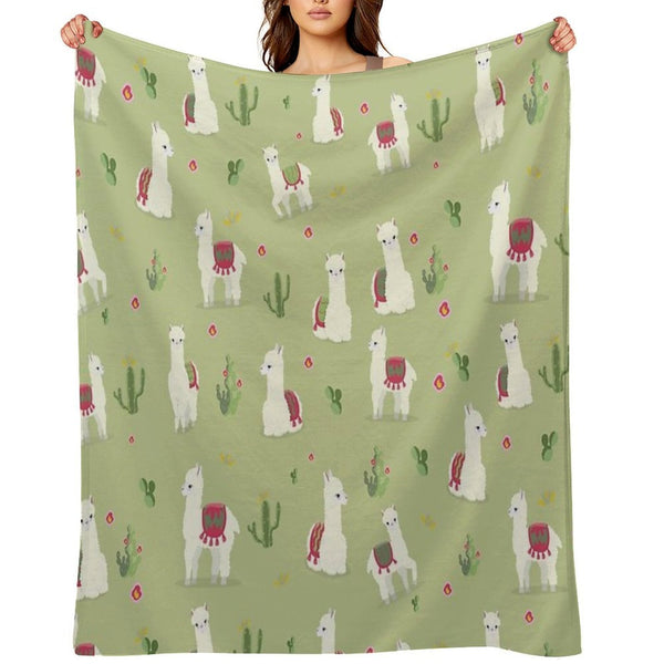 Cute Pattern for Alpaca Versatility Throw Blanket