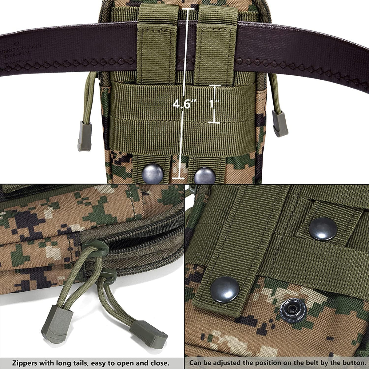 JupiterGear Tactical MOLLE Military Pouch Waist Bag for Hiking, Running and Outdoor Activities