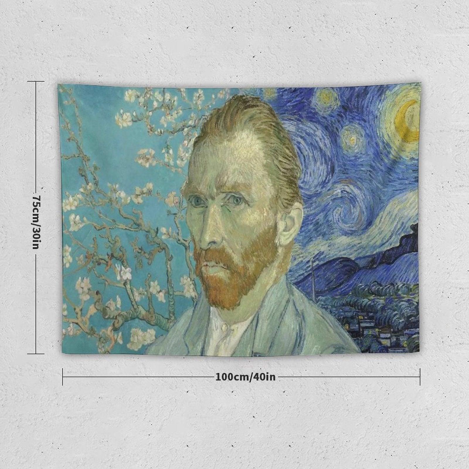 Van Gogh with Stary Night & Almond Blossoms Tapestry