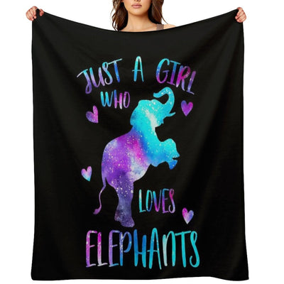 Just A Girl Who Loves Elephants Plush Throw Blanket