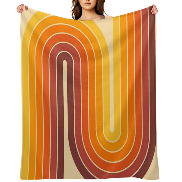 Retro Geometric Double Arch Design 522 Multi-functional Throw Blanket