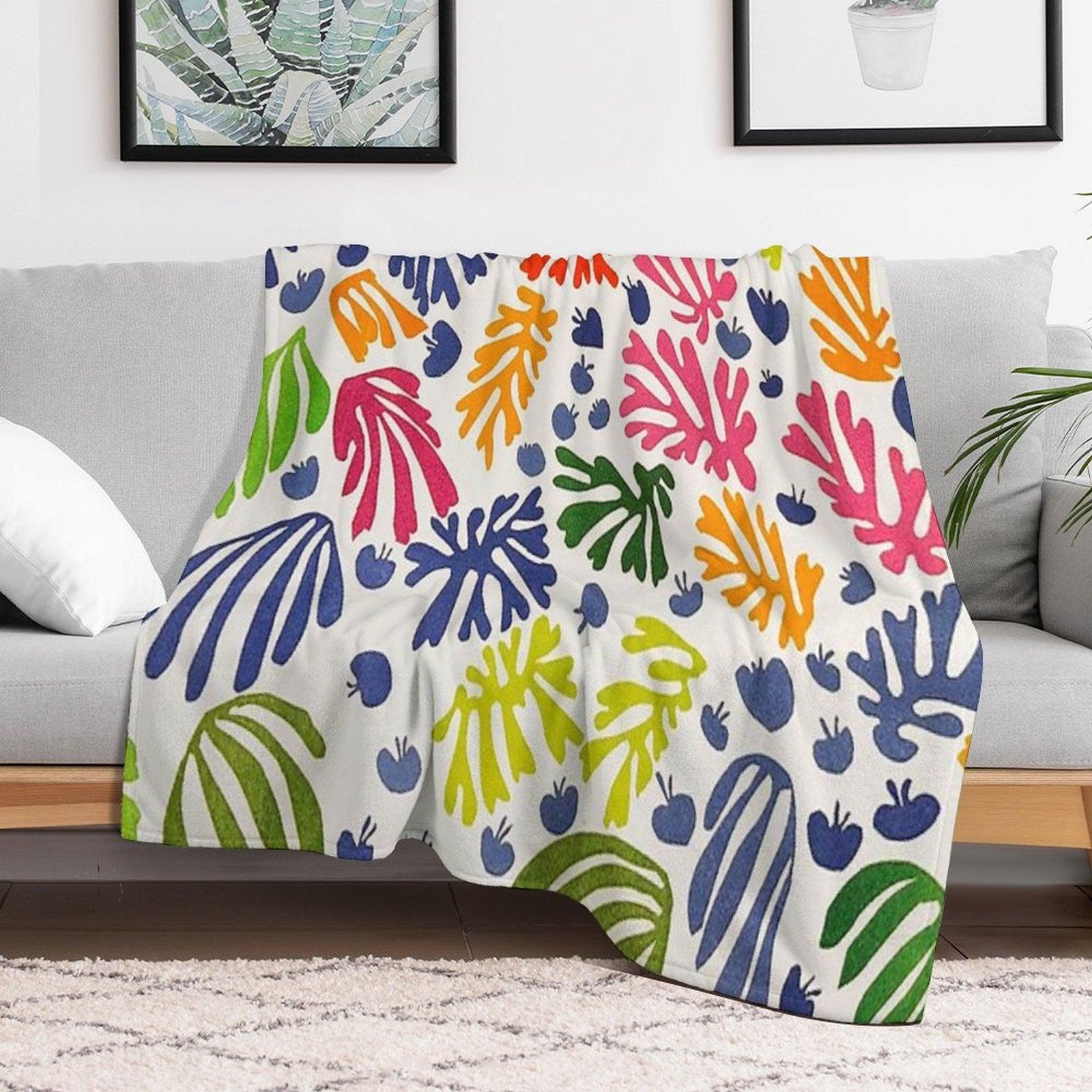 Matisse Floral Pattern Throw Blanket