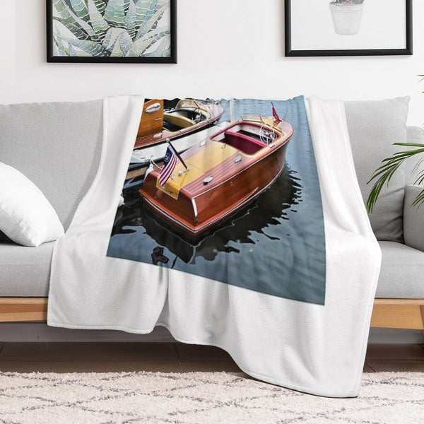 Photo of A Chris Craft Riviera Travel-friendly Throw Blanket