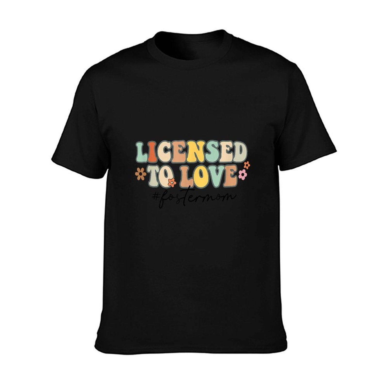 Licensed To Love Foster Mom Foster Mama Adoption Day Groovy T-Shirt