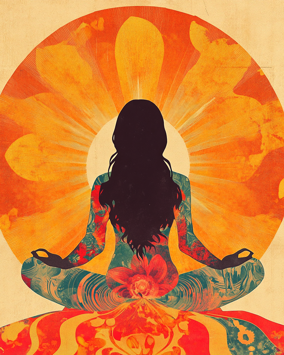 Retro 60s Art Print - Vintage Psychedelic Wall Art with Acid Free Mat - 8x10 Print