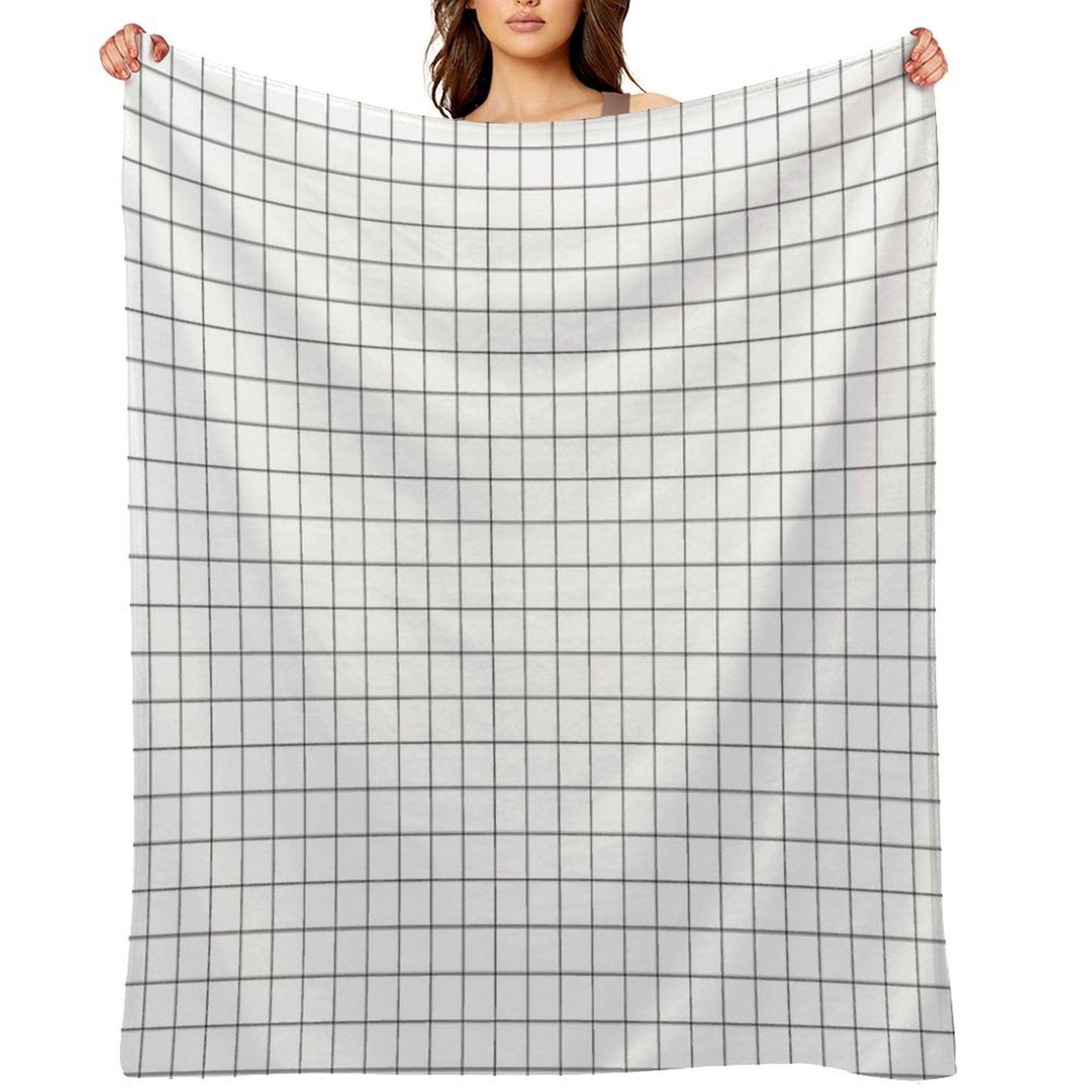 Black Grid Throw Blanket