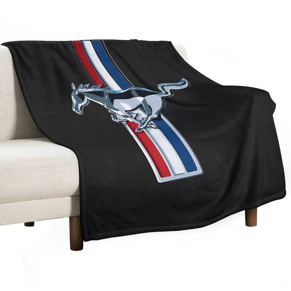 Ford Mustang Logo Machine-washable Throw Blanket