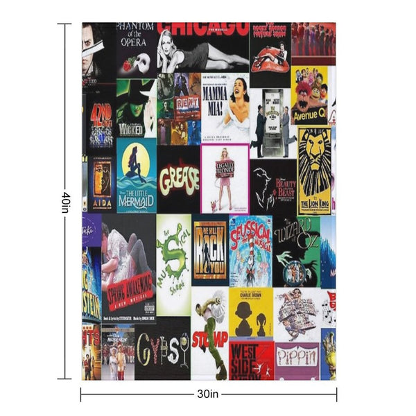 Broadway Musical Collage 2 Easy Care Throw Blanket