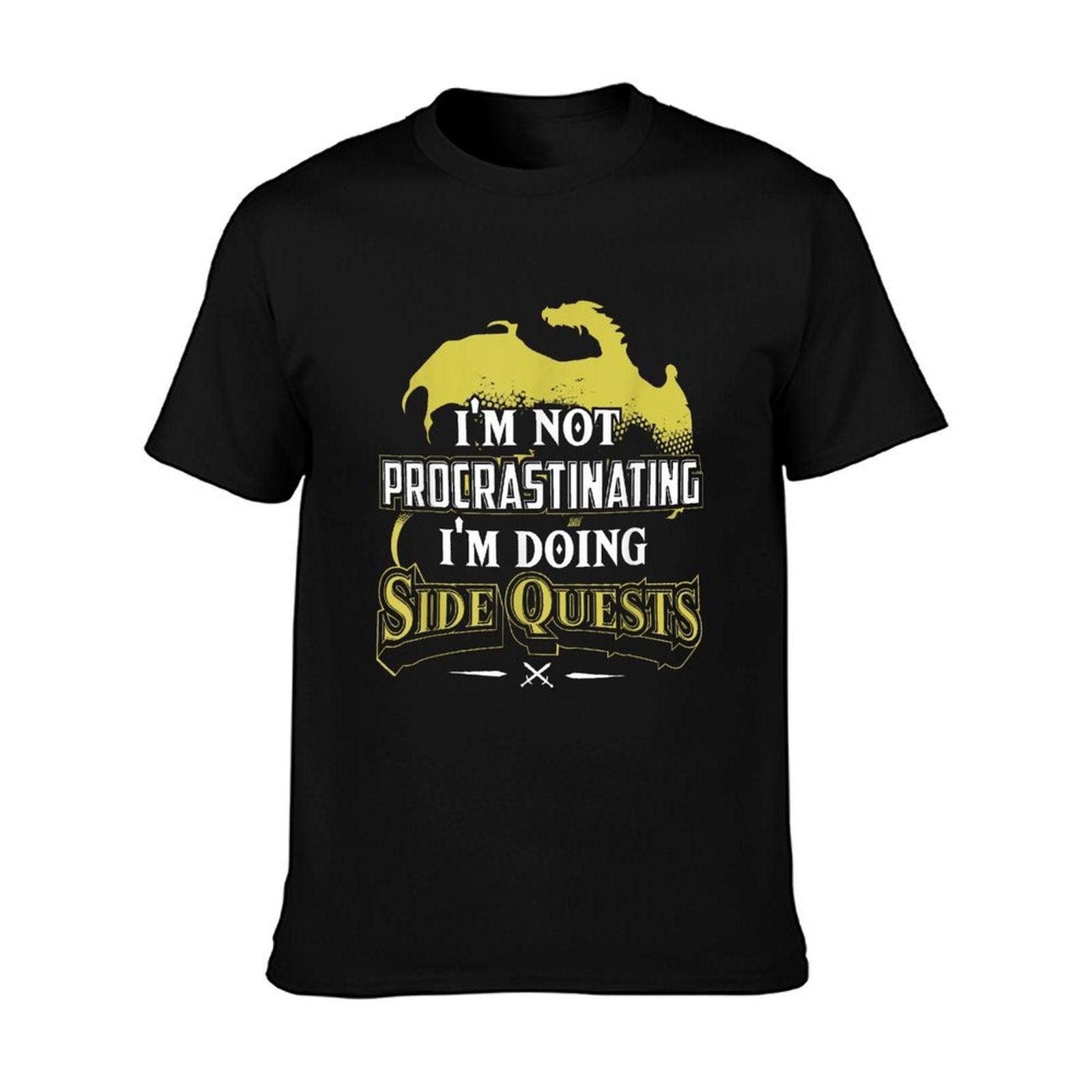 RPG Gamer I'm Doing Side Quests - Casual Crew Neck,, Adult Polyester (Black) T-Shirt