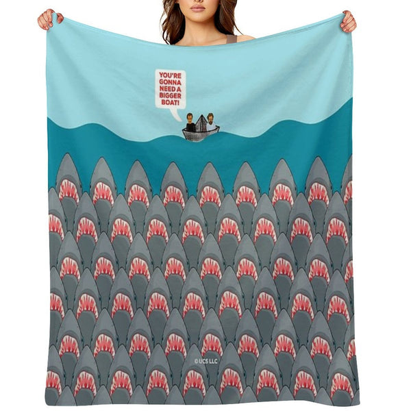 Jaws Movie Sharks Velvety-soft Throw Blanket