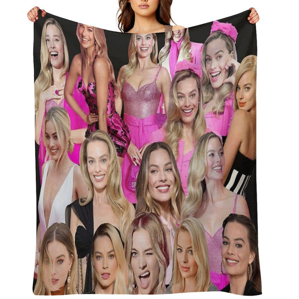 HIGH QUALITY Margot Robbie Photo Collage All-season Throw Blanket