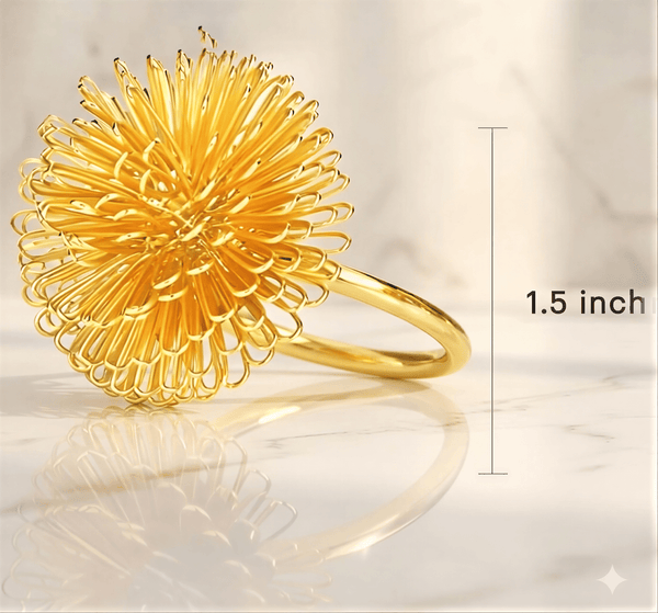 Gold Floral Napkin Rings – Floral Grace