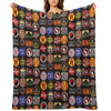 Vintage Defunct Railroad Railway Logos - Trains Hobby Throw Blanket