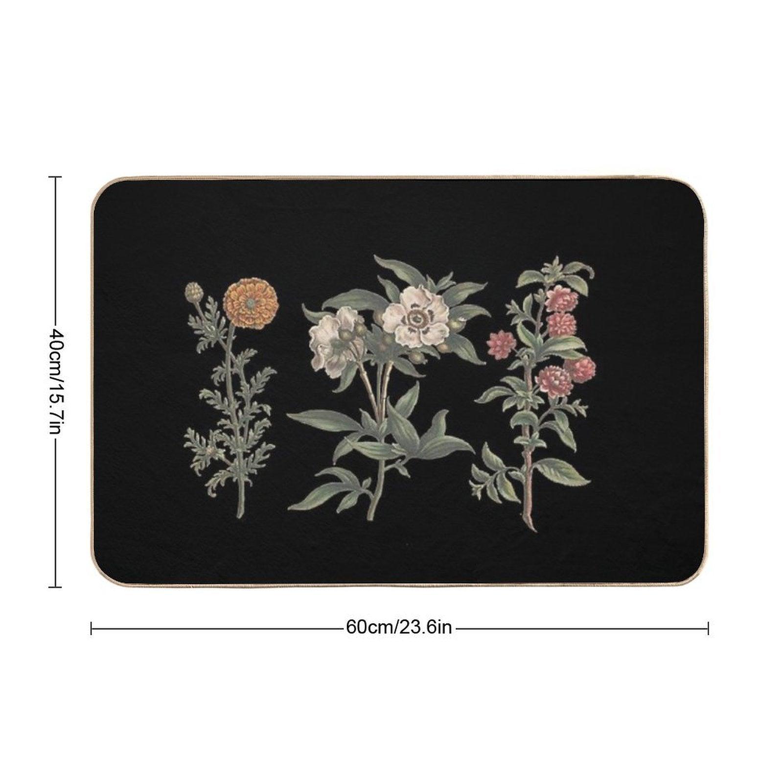 Vintage Flower Chart  Easy Maintenance Bath Mat