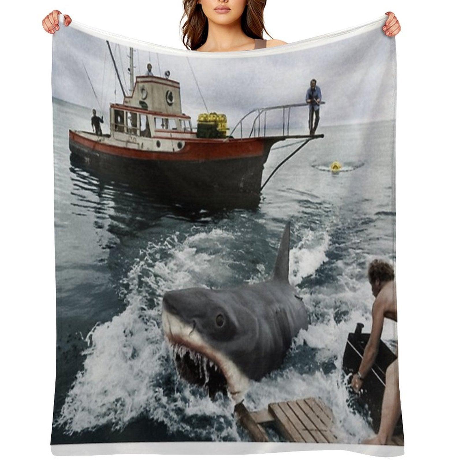 Jaws Photography Throw Blanket
