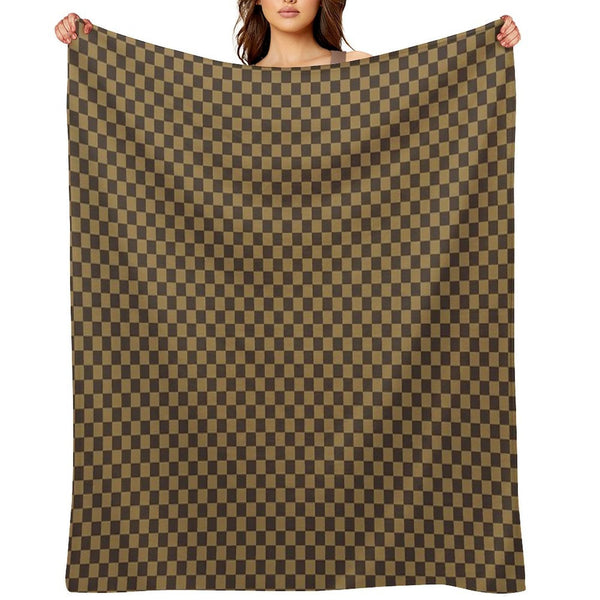 Chcolate Checker Wrinkle-free Throw Blanket
