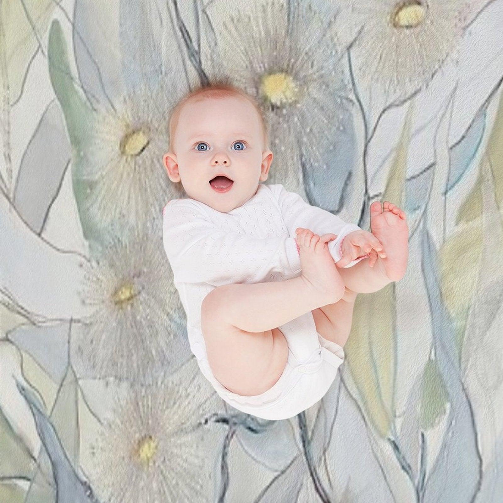 Soft Gentle Gum Leaves And Flowers Throw Blanket