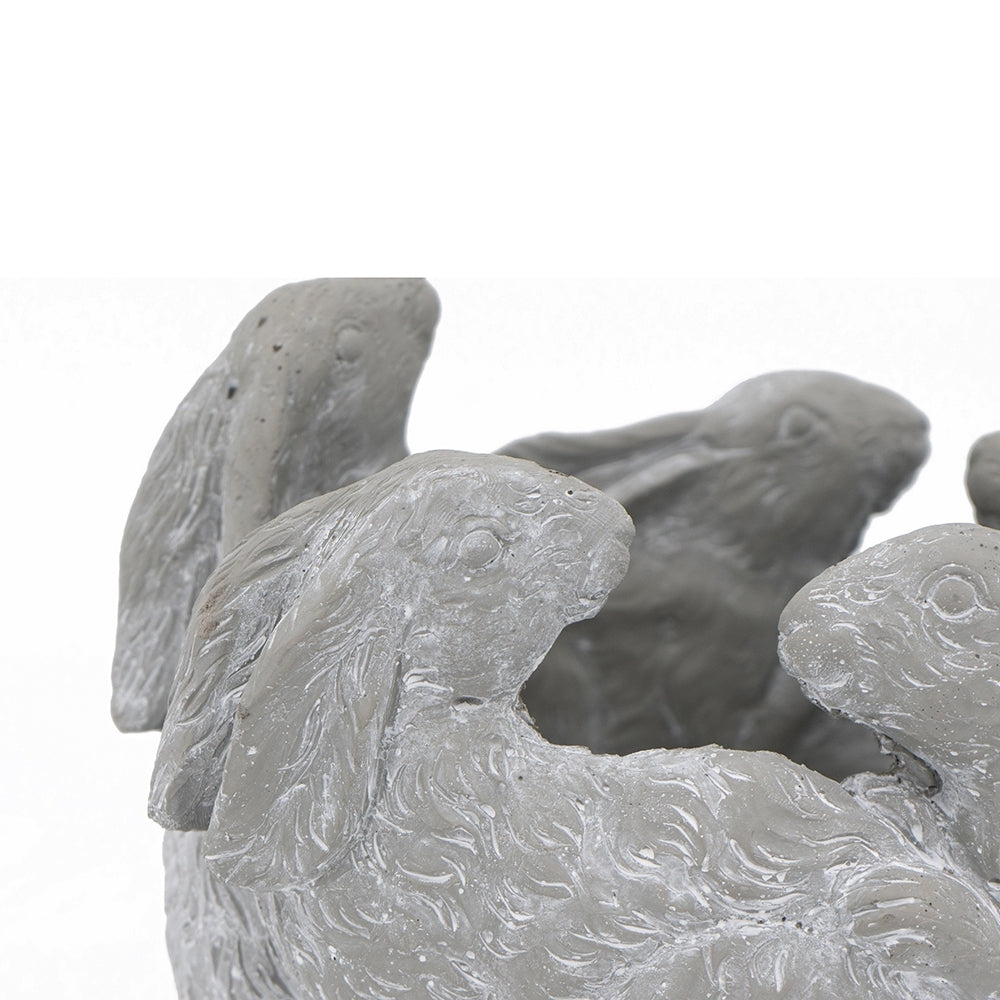 10x8x6.5' 5 Bunny Cement Planter