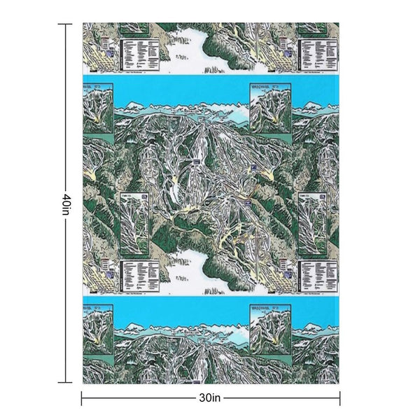 Steamboat Ski Map Durable Throw Blanket