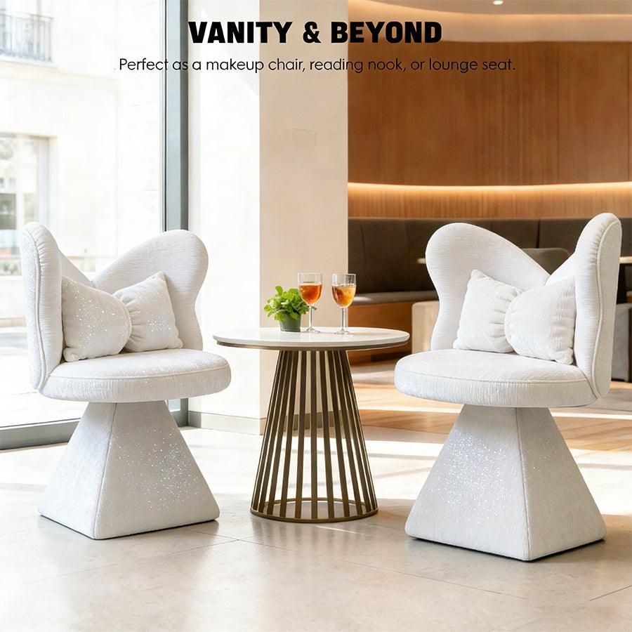 Vanity Chair with Butterfly Back and Swivel Function