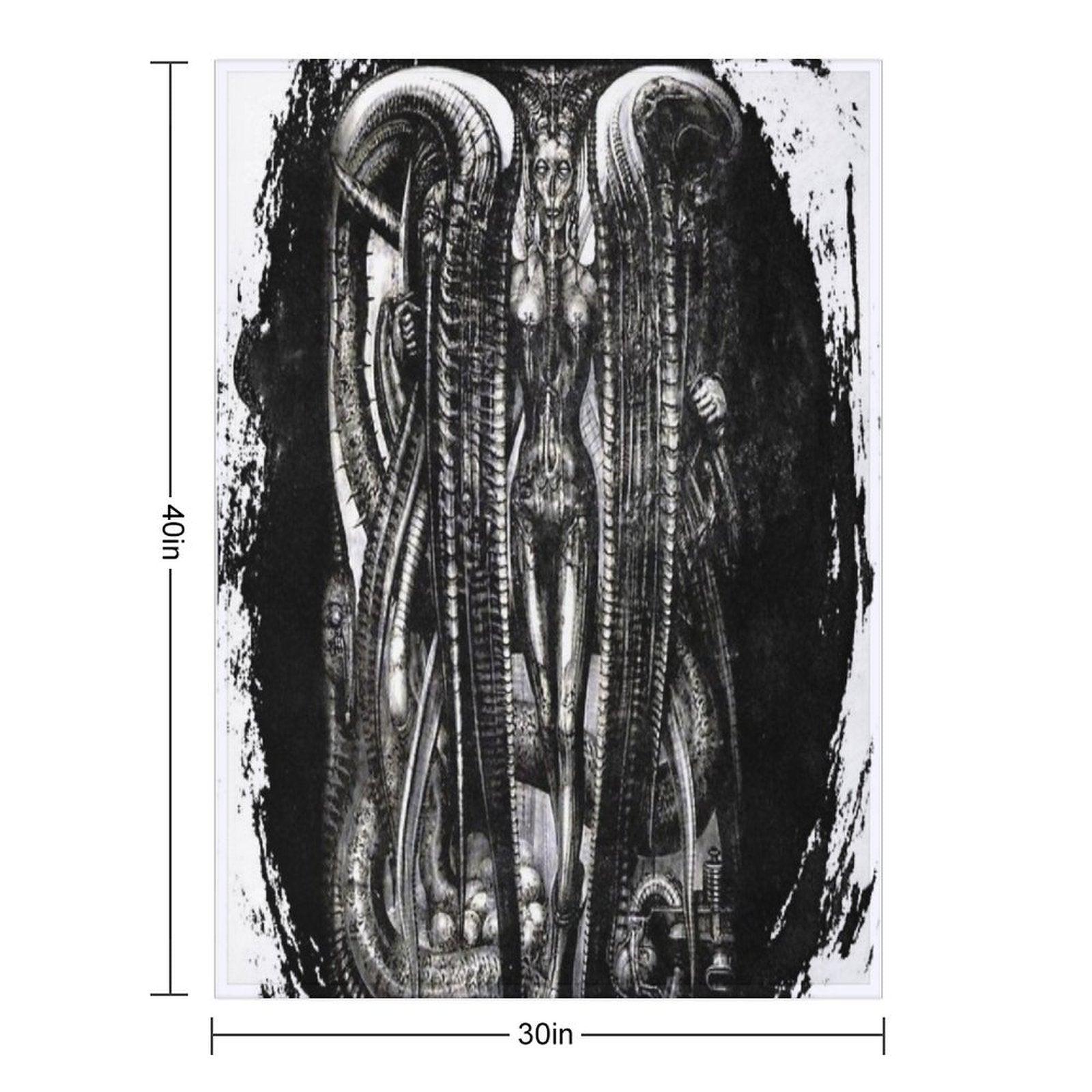 HR Giger Lilith Steampunk Throw Blanket