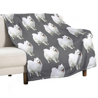 Japanese Spitz Puppy Dog Plush Throw Blanket