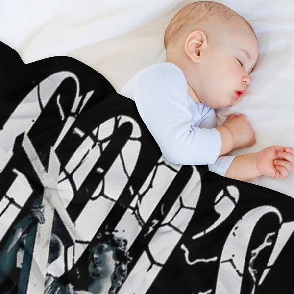 Angel with Cross, God’s Will Cracked Typography Design All-season Throw Blanket