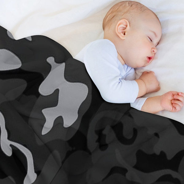 Camo Style - Black Camouflage Mixed Pattern Premium Throw Blanket