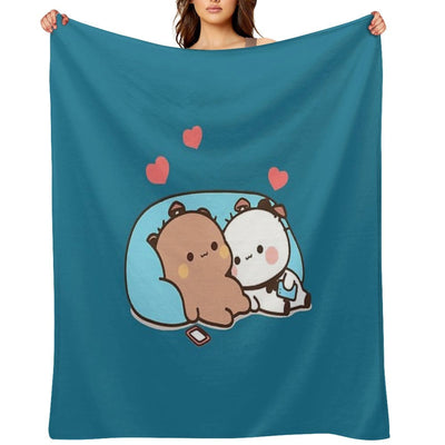 Bear And Panda Bubu Dudu Balloon Eco-conscious Throw Blanket