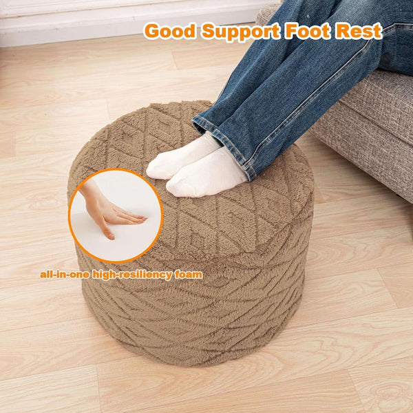 20x14 Inches Light Coffee Ultra Soft Foot Rest Ottoman