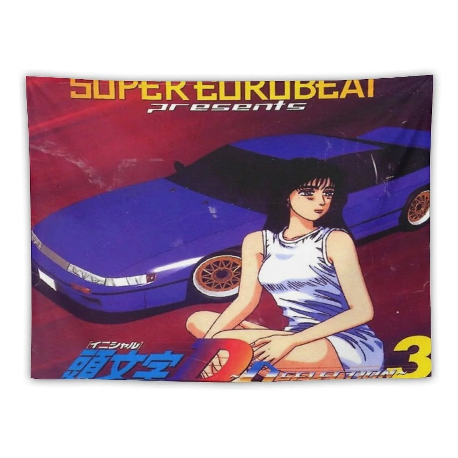 Initial D Mako Super Eurobeat Anime Tapestry