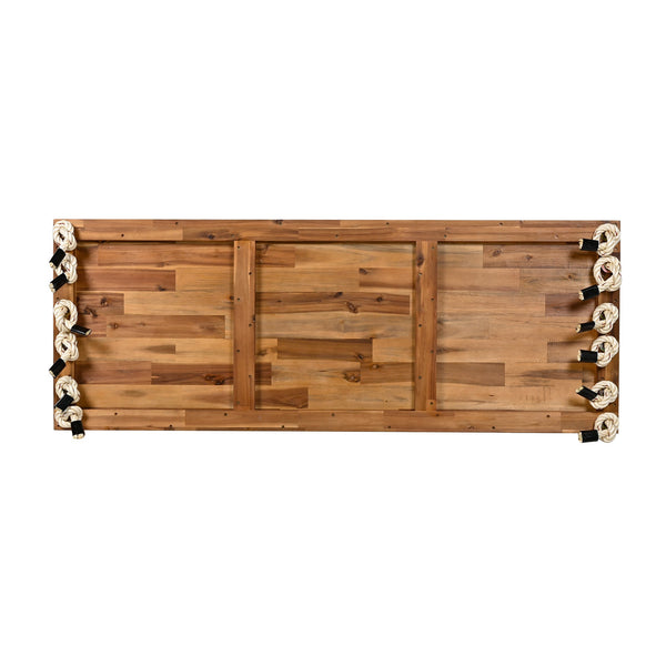 Patio Wooden Swing Chair Hanging Porch Swing Bench with Cushion & Pillows