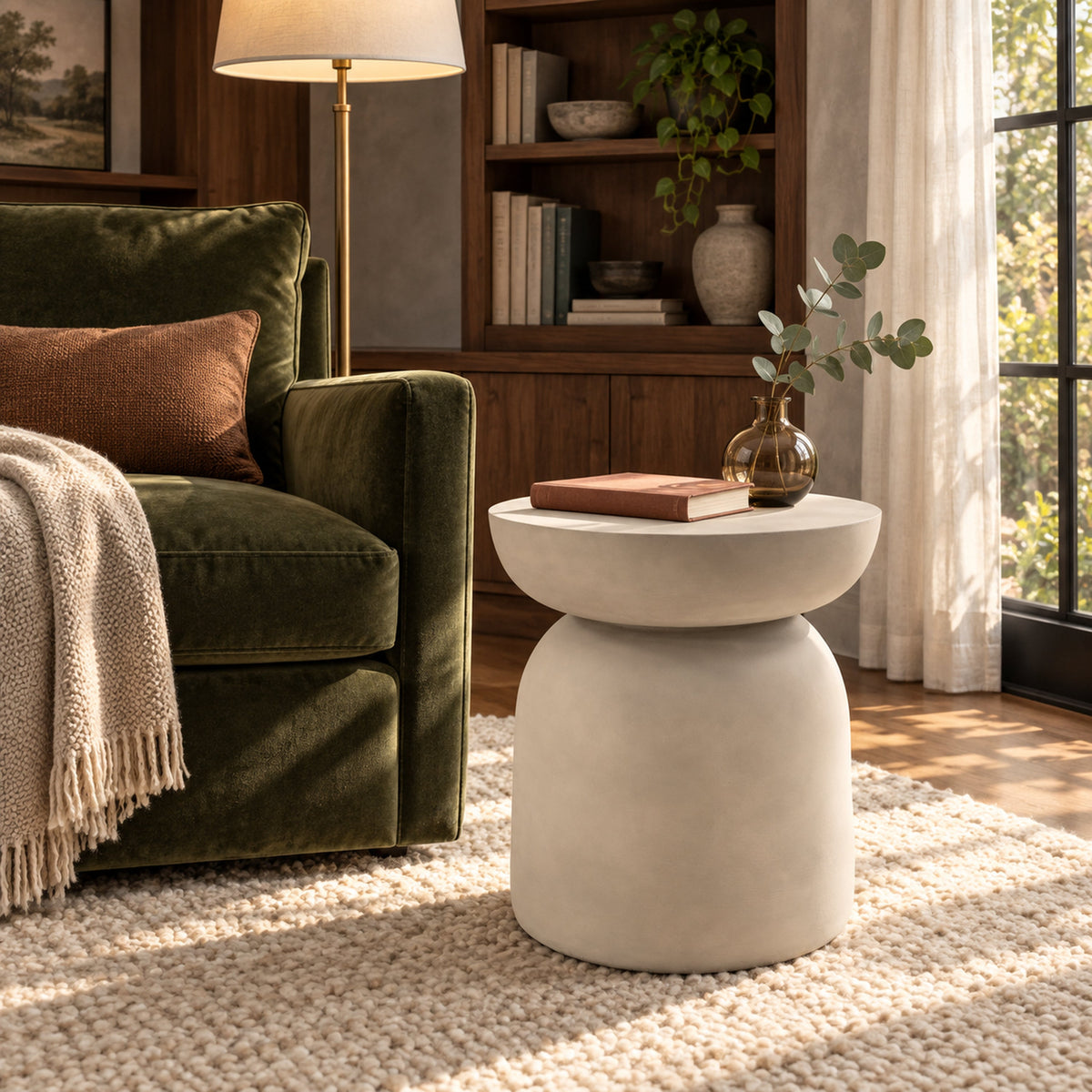 Outdoor Round Top MGO Drum Side/End Table