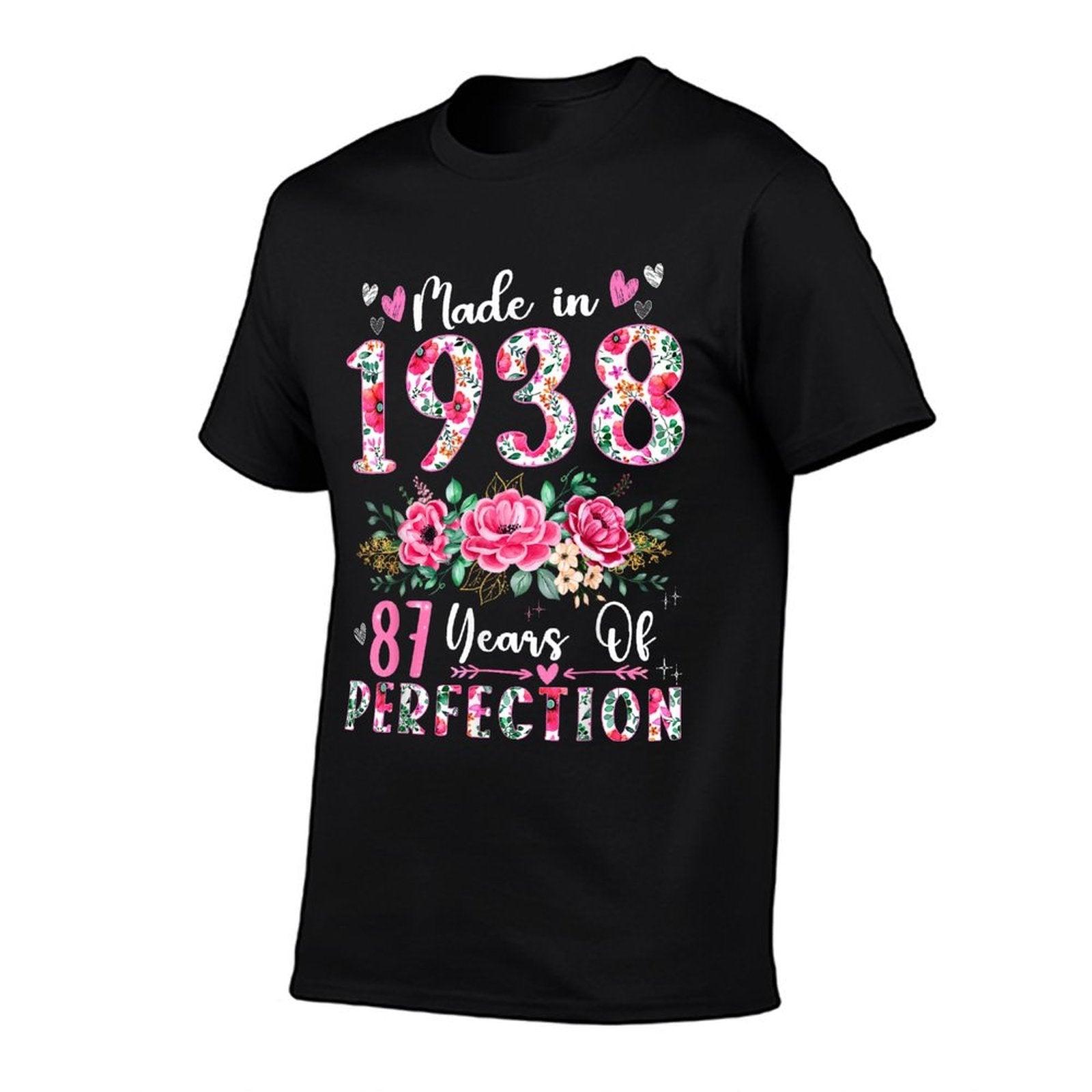 87 Year Old Made In 1938 Floral 87th Birthday Women T-Shirt