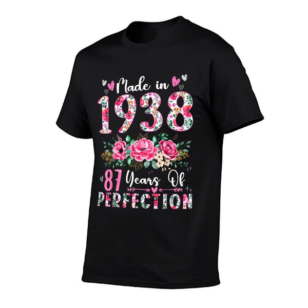 87 Year Old Made In 1938 Floral 87th Birthday Women T-Shirt