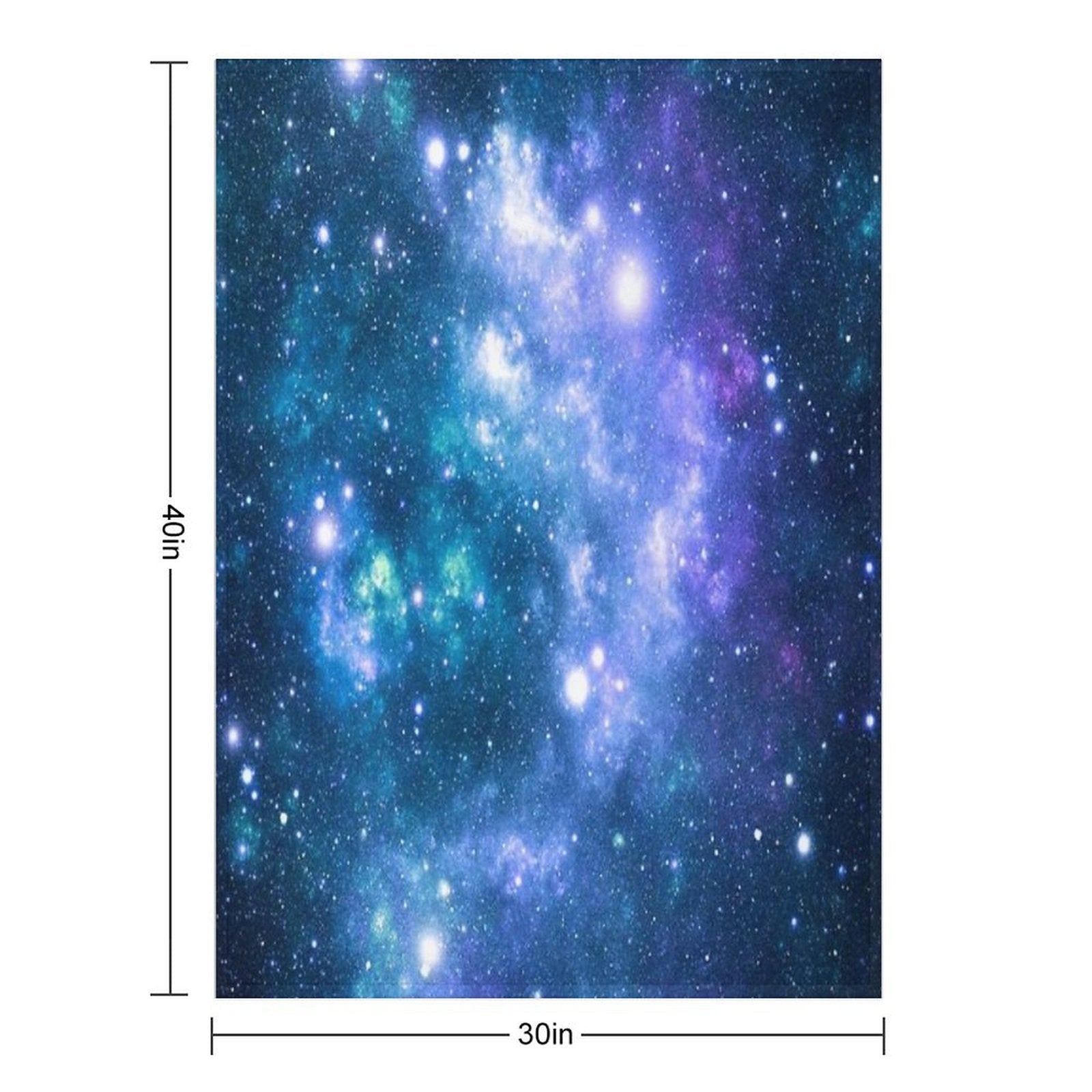 Turquoise Teal Purple Galaxy Nebula All-season Throw Blanket