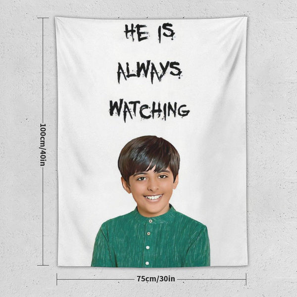 Ravi - He Is Always Watching Vertical Tapestry