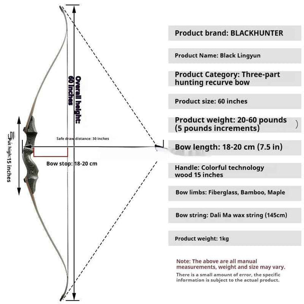 Competitive Archery Professional Combo Wooden Traditional Archery Equipment American Bow
