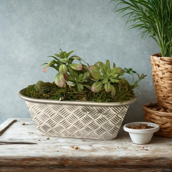Oval Basketweave Planters