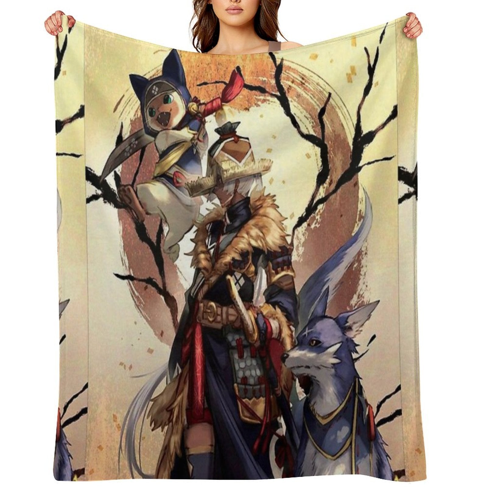 Monster Hunter Rise Multi-functional Throw Blanket