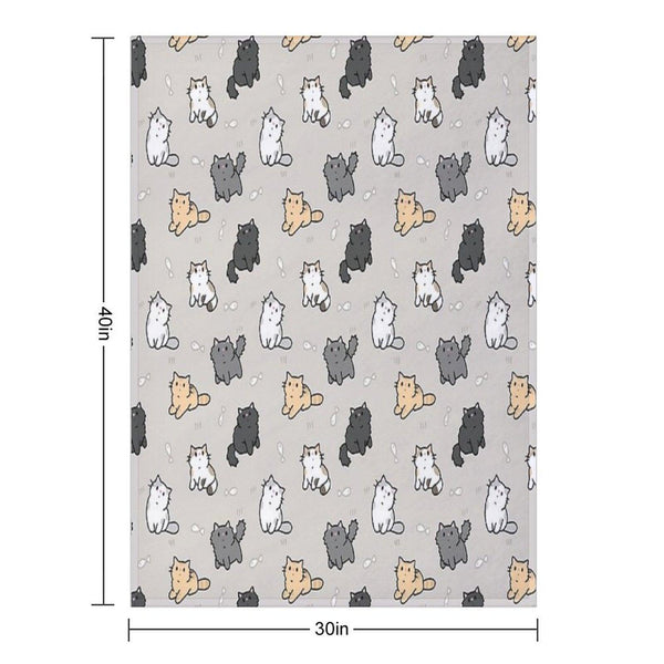 Kittens And Fish Pattern Throw Blanket