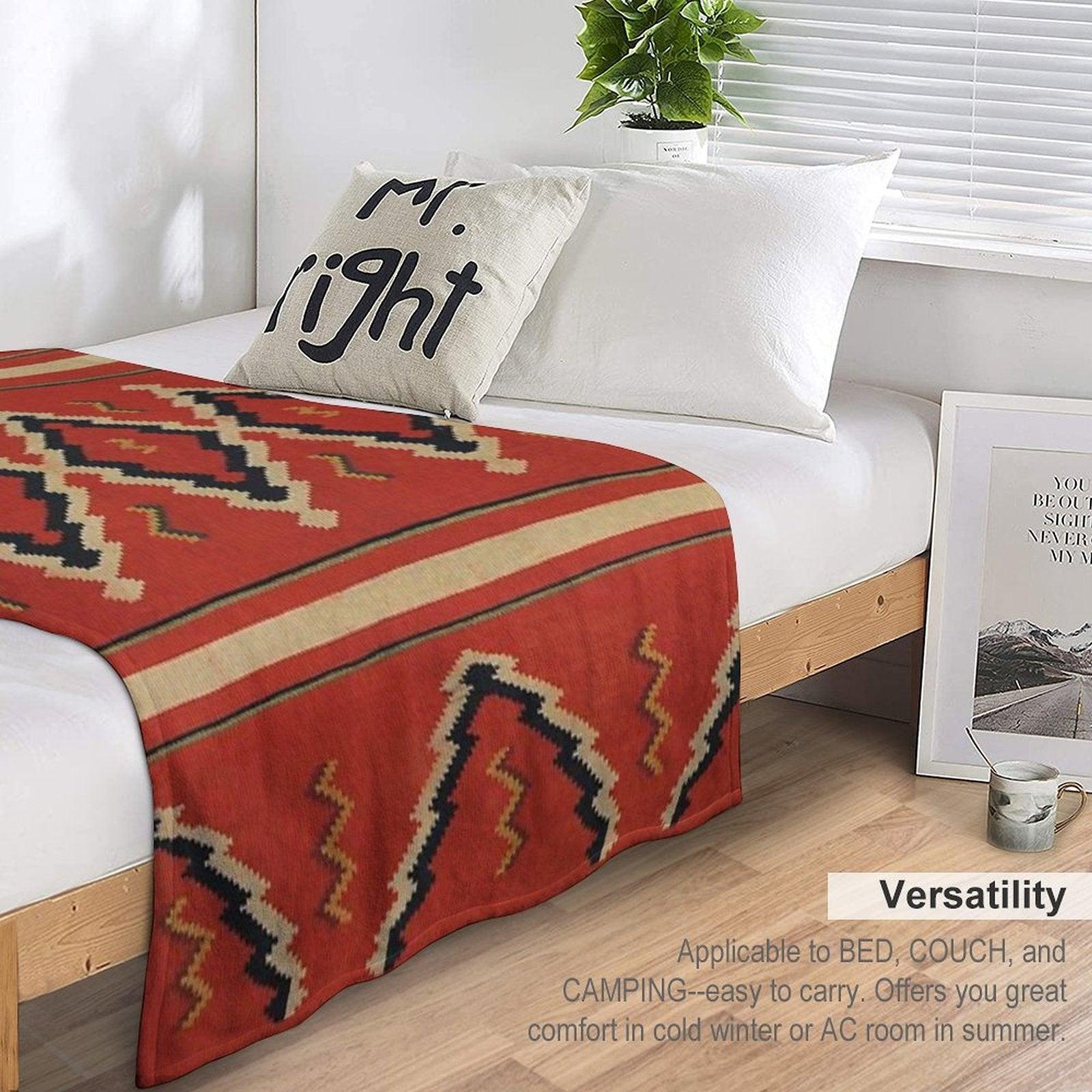 Navajo Textile  Native American Weaving Pattern 26 Throw Blanket