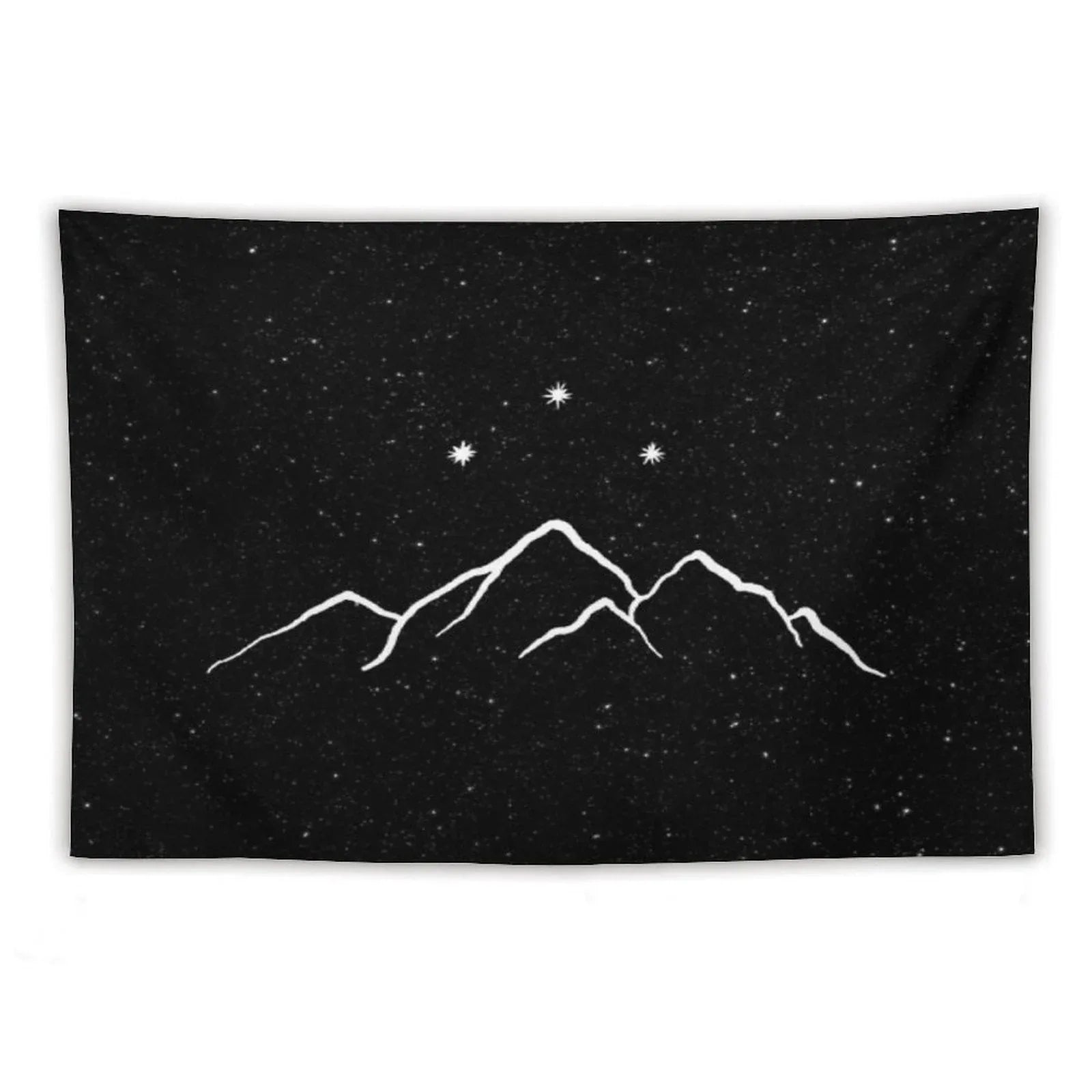Night Court - Starry Black And White Tapestry