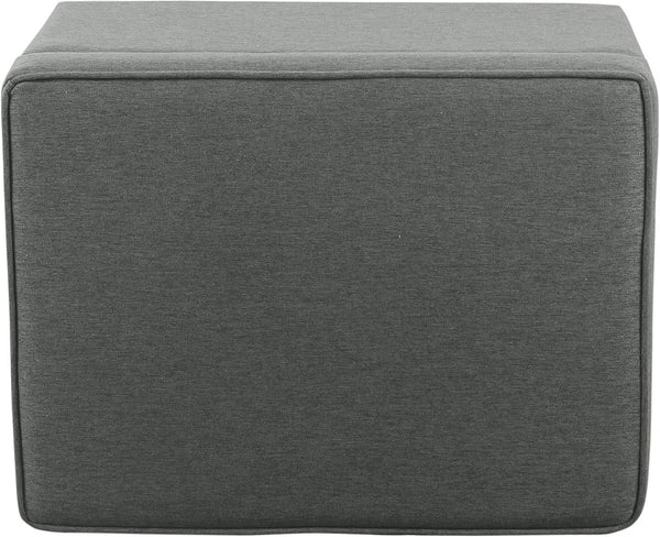 24 Inch Gray Fabric Hidden Storage Ottoman With Hinged Lid