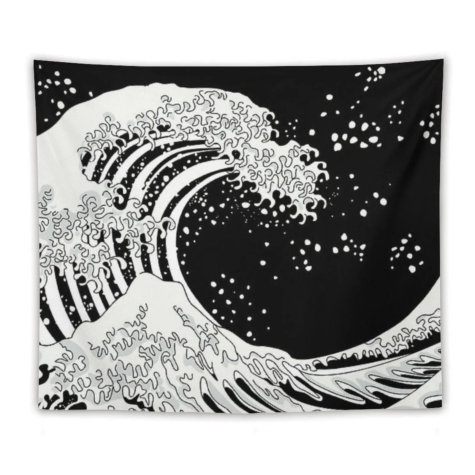 Black And White Great Wave Tapestry